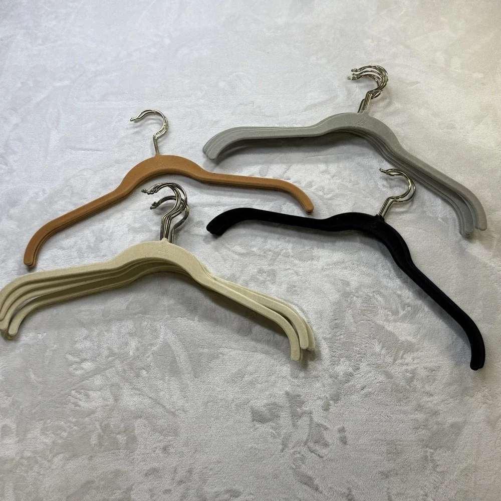 Lot 57 Joy Mangano Velvet Clothes Hangers Mixed Colors Gold Hooks